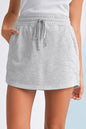 Black French Terry Drawstring Mini Skort with Pockets